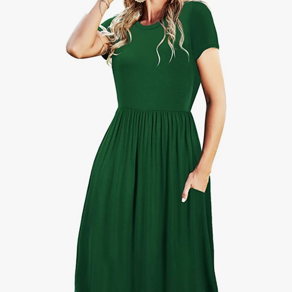 Midi Casual Dress with Pockets Free Life Series XL
